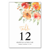 Elegantes Apricot Tischnummer (Vorderseite)