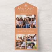 Elegantes Aprikosengebäck mit minimalem Foto All In One Einladung (Innen Boden)