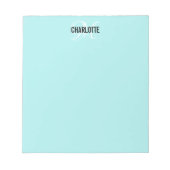 Elegantes Aqua-Blue-Monogramm-Notizblock Notizblock (Vorderseite)
