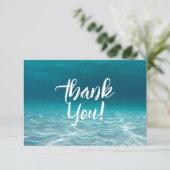 Elegantes Aqua Blue Underwater Foto Dankeskarte (Stehend Vorderseite)