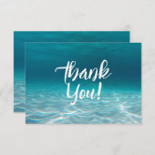 Elegantes Aqua Blue Underwater Foto Dankeskarte (Vorne/Hinten)