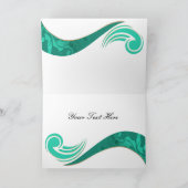 elegantes Aqua blüh Business Danke Karten (Innenseite)