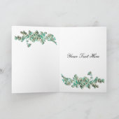 elegantes Aqua blüh Business Danke Karten (Innenseite)