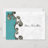 elegantes Aqua blüh Business Danke Karten (Rückseite)