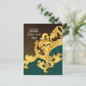 elegantes Aqua blüh Business DankeYou Cards Postkarte (Stehend Vorderseite)