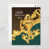 elegantes Aqua blüh Business DankeYou Cards Postkarte (Vorne/Hinten)