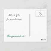 elegantes Aqua-Blumengeschäft DankeYou Cards Postkarte (Rückseite)