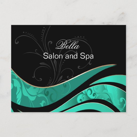 elegantes Aqua-Blumengeschäft DankeYou Cards Postkarte (Vorderseite)