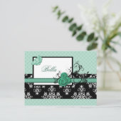 elegantes Aqua-Blumengeschäft DankeYou Cards Postkarte (Stehend Vorderseite)