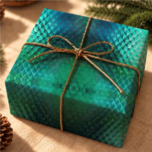 Elegantes Aqua-Buntglas-Geometrisches Geschenkpapier
