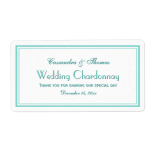 Elegantes Aqua Gerahmt 2H Weinflasche