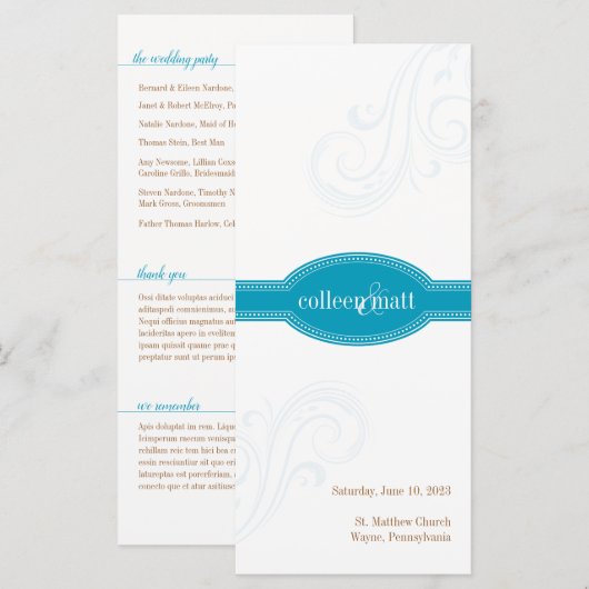 Elegantes Aqua-Programm, Caroline Wedding Collecti (Vorne/Hinten)