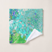 Elegantes Aqua und grünes Limelight Hydrangea Deta Badhandtuch Set (Waschlappen)