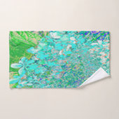 Elegantes Aqua und grünes Limelight Hydrangea Deta Badhandtuch Set (Handtuch)