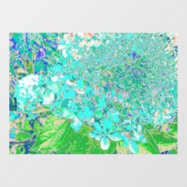 Elegantes Aqua und grünes Limelight Hydrangea Deta Fensteraufkleber