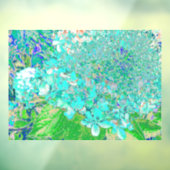 Elegantes Aqua und grünes Limelight Hydrangea Deta Fensteraufkleber (Blatt 3)