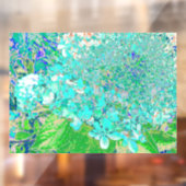 Elegantes Aqua und grünes Limelight Hydrangea Deta Fensteraufkleber (Blatt 2)