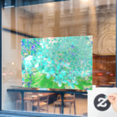 Elegantes Aqua und grünes Limelight Hydrangea Deta Fensteraufkleber (Café-Fenster)