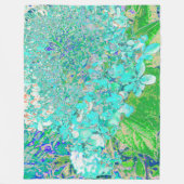 Elegantes Aqua und grünes Limelight Hydrangea Deta Fleecedecke (Vorderseite)
