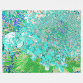 Elegantes Aqua und grünes Limelight Hydrangea Deta Fleecedecke (Vorderseite (Horizontal))