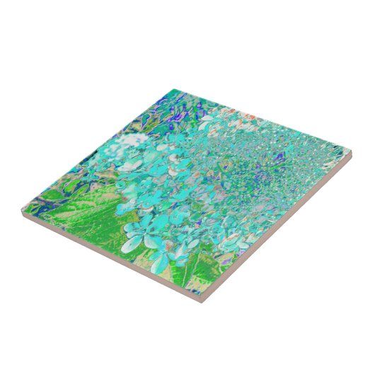 Elegantes Aqua und grünes Limelight Hydrangea Deta Fliese (Seite)