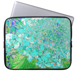 Elegantes Aqua und grünes Limelight Hydrangea Deta Laptopschutzhülle