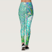 Elegantes Aqua und grünes Limelight Hydrangea Deta Leggings (Rückseite)