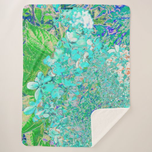 Elegantes Aqua und grünes Limelight Hydrangea Deta Sherpadecke (Vorderseite)