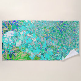 Elegantes Aqua und grünes Limelight Hydrangea Deta Strandtuch