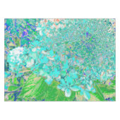 Elegantes Aqua und grünes Limelight Hydrangea Deta Tischdecke (Vorderseite (Horizontal))