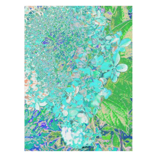 Elegantes Aqua und grünes Limelight Hydrangea Deta Tischdecke (Vorderseite)