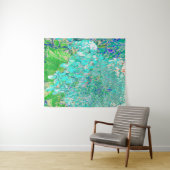 Elegantes Aqua und grünes Limelight Hydrangea Deta Wandteppich (Beispiel (Horizontal))