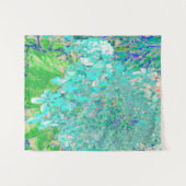 Elegantes Aqua und grünes Limelight Hydrangea Deta Wandteppich (Vorderseite (Horizontal))