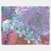 Elegantes Aqua und Lila Limelight Hydrangea Detail Fleecedecke (Vorderseite (Horizontal))
