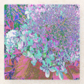 Elegantes Aqua und Lila Limelight Hydrangea Detail Glasuntersetzer (Vorderseite)