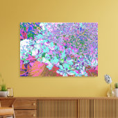 Elegantes Aqua und Lila Limelight Hydrangea Detail Leinwanddruck (Insitu (Wohnzimmer))