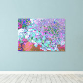 Elegantes Aqua und Lila Limelight Hydrangea Detail Leinwanddruck (Insitu (Holzboden))