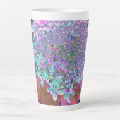 Elegantes Aqua und Lila Limelight Hydrangea Detail Milchtasse (Vorderseite)