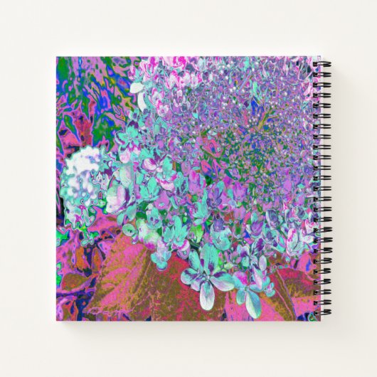 Elegantes Aqua und Lila Limelight Hydrangea Detail Notizblock (Rückseite)