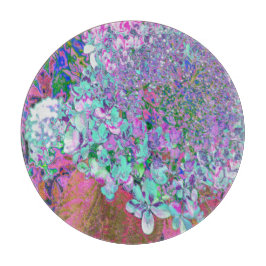 Elegantes Aqua und Lila Limelight Hydrangea Detail Schneidebrett