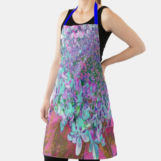 Elegantes Aqua und Lila Limelight Hydrangea Detail Schürze (InSitu)