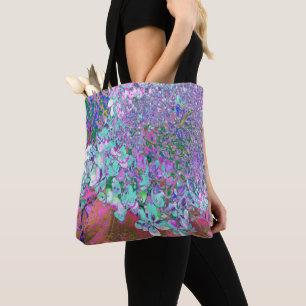 Elegantes Aqua und Lila Limelight Hydrangea Detail Tasche