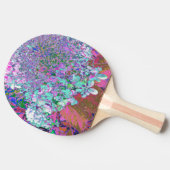 Elegantes Aqua und Lila Limelight Hydrangea Detail Tischtennis Schläger (Seitenansicht)