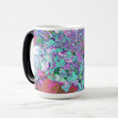 Elegantes Aqua und Lila Limelight Hydrangea Detail Verwandlungstasse (Vorderseite Links)