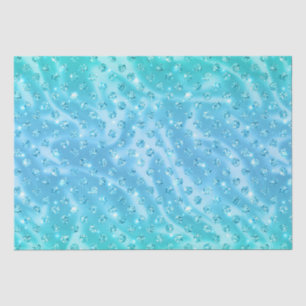 Elegantes Aquablaues Polka-Punkt-Metallglitter Seidenpapier