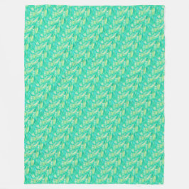 Elegantes Aquamarin-Aquarell-Blütenblatt Fleecedecke