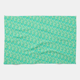 Elegantes Aquamarin-Aquarell-Blütenblatt Geschirrtuch