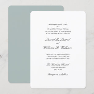 Elegantes Aquamarin Blue Beide Eltern Hochzeitsfei Einladung