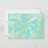 Elegantes Aquamarin-Gold-Silber-Foto Save the Date (Rückseite)