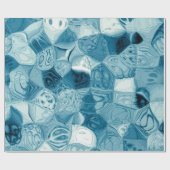 Elegantes Aquamarines, Abstraktes geometrisches Pr Geschenkpapier (Flach)